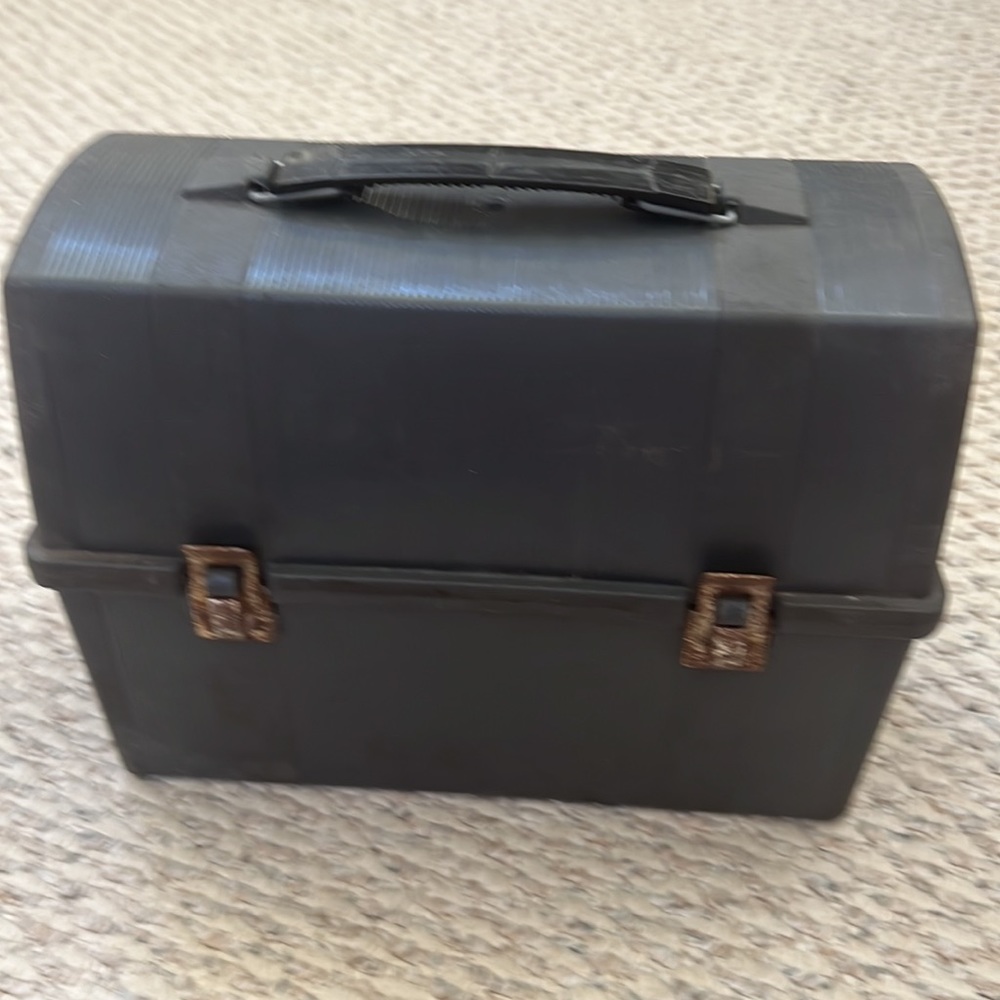 Vintage Gray Domed Lunch Bucket Aladdin Lunch Pail, Plastic Decorative, Storage